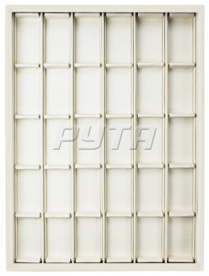 Дисплей с округленным верхним краем борта б/вк 30 ячеек с держателями для вкладышей/изолон (ячейка 33х53) 226х298х30